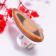 Polychrome Jasper Gemstone Handmade 925 Silver Plated Ring Adjusta. GSR-8410