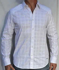 Affliction Black Premium - OUT OF SIGHT - Men's Long Sleeve Dress Shirt - White - Picture 1 of 3