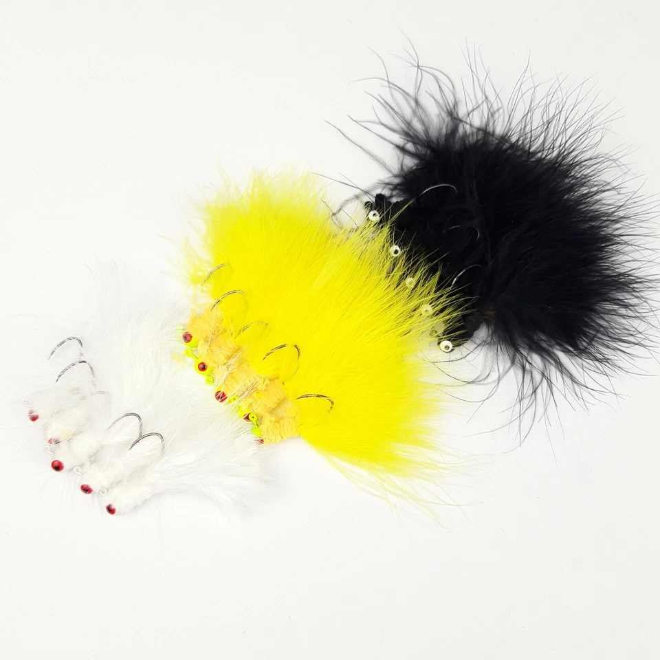 15er Set  JIGKÖPFE Federn Fransen Jigfliege Zocker Forelle Barsch Köder SpinBait - Bild 1 von 1