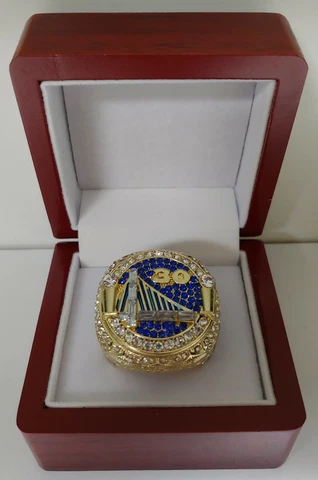 Stephen Curry - 2018 Golden State Warriors Championship Ring WITH Wooden Box Cover