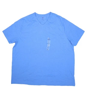 DXL Harbor Bay HB Blue Cotton Short Sleeve V-Neck T-Shirt Mens Big & Tall 3XL - Picture 1 of 7