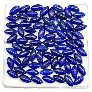 80 Pcs Natural Untreated Lapis Lazuli 13.7x6.7mm Marquise Cabochon Gemstones Lot - Picture 1 of 15