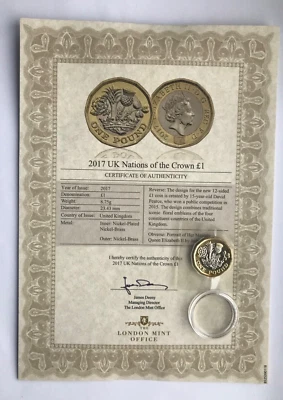 2017 ONE 1 POUND 12 SIDED BRILLIANT UNCIRCULATED BU WITH COA AND CAPSULE - Image 1 of 4