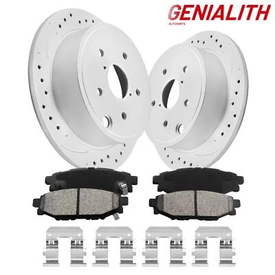 Rear Drilled Rotors & Ceramic Brake Pads for 2015 2016 2017 2018-2021 Subaru WRX — 第 1/4 张图片