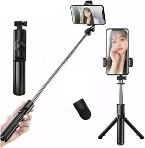 Remote Selfie Stick Tripod Phone Desktop Stand Desk Holder For iPhone Samsung US - Picture 1 of 12