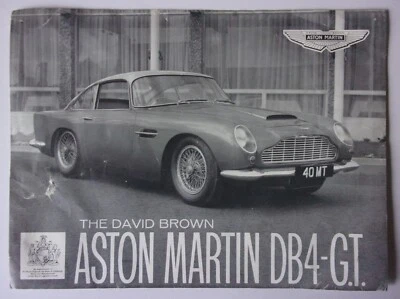 ASTON MARTIN DB4 GT orig 1961 Sales Specs Leaflet Brochure - Image 1 of 2