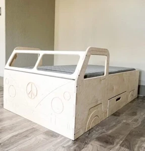 Vintage Mini Bus Bed with Under Bed Storage - Montessori Floor Bed – Camper Bed  - Picture 1 of 9