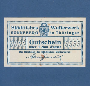 SONNEBERG 1 cbm Wasser Städtisches Wasserwerk  II / XF - Picture 1 of 2