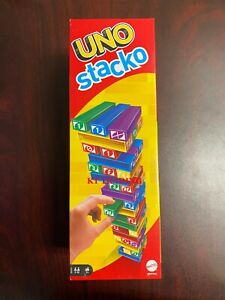 Genuine Authentic Mattel UNO Stacko Complete Ultimate Stacking Game 45 Blocks