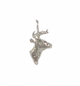 Solid Sterling Silver 3D Deer Head Pendant With 16" Or 18" 925 Silver Box Chain - Picture 1 of 7