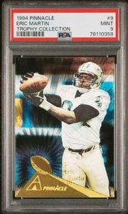 1994 PINNACLE TROPHY COLLECTION #9 ERIC MARTIN PSA 9 MINT NEW ORLEANS SAINTS - Picture 1 of 2