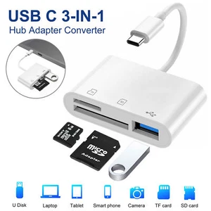 USB C to SD Card Reader Type C Hub Adapter 2TB for MacBook Camera Android Linux - Picture 1 of 8