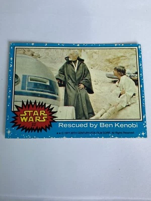 (2) 1977 TOPPS STAR WARS SERIES 1 BLUE “RESCUED BY BEN KENOBI” #22 Base Set - Image 1 of 4