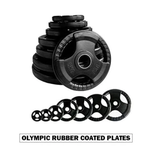 Olympic Rubber Coated Cast Iron Weight Plate -1.25kg - 25kg Set Commercial Grade - Picture 1 of 15