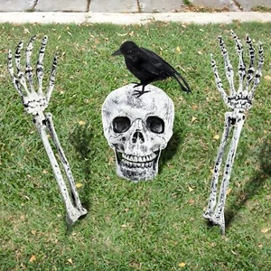 Menschlicher Schädel Kopf Skelett Halloween Home Party Dekoration hängende Requisiten UK NEU - Bild 1 von 18