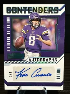 2023 Panini Contenders Football Kirk Cousins Vikings Auto 1/1 - Foto 1 di 4