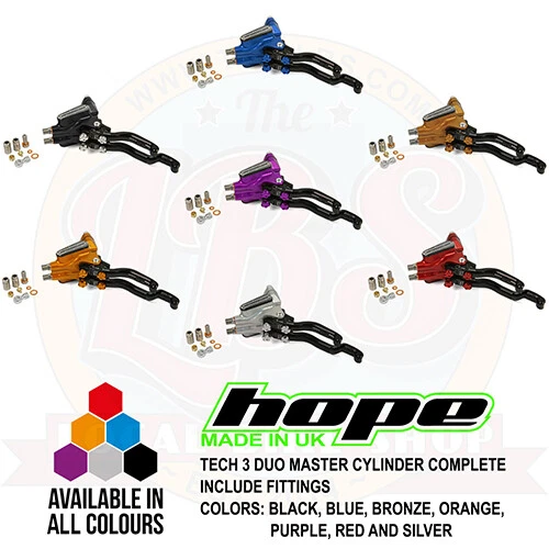 Palanca de cilindro maestro Hope Tech 3 DUO completa - todas las opciones - totalmente nueva Foto 1 de 1