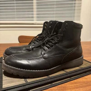 NINE WEST BLACK LEATHER COMBAT BOOTS SIZE 10 - Picture 1 of 6