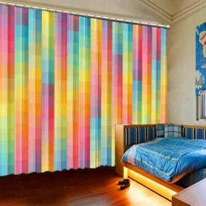 A Rainbow Of Colors 3D Blockout Photo Print Curtain Fabric Curtains Window - Bild 1 von 10