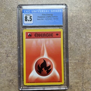 Pokemon 1999 Base Set 1ST EDITION Fire Energy French 98/102 WOTC Energie Cgc 8.5 - Picture 1 of 2