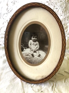 Antique French Edwardian Inlaid Wood Banding Photograph Frame Hang Stand Up 1900 - Picture 1 of 9