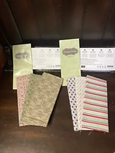 Stampin Up Designer Fabric Candy Cane Christmas Deck The Halls 6 Fat QuartersNOB - Picture 1 of 24