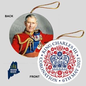 King Charles Coronation Christmas Ornament - Collectible Great Britain memento