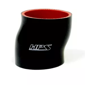 Manguera de acoplador offset de silicona reforzada de 4 capas de largo HPS 1-1/2"" ID x 6"" negra 38 mm - Imagen 1 de 3