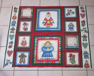 Country Folk Christmas Santa Angel Gingerbread Snowman Panels Dianna Marcum - Image 1 of 4