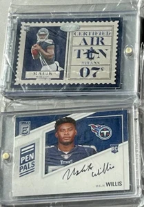 2x Horizontal RC Malik Willis 2022 Elite Pen Pals Auto + Certified Air Case Hit - Picture 1 of 1