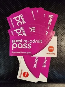 AMC GUEST RE-ADMIT PURPLE MOVIE THEATRE TICKET PASS DOLBY IMAX 3D READMIT PASSES - Picture 1 of 1