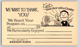 Postcard Crosley Radio Advertisement c1920s - Picture 1 of 2