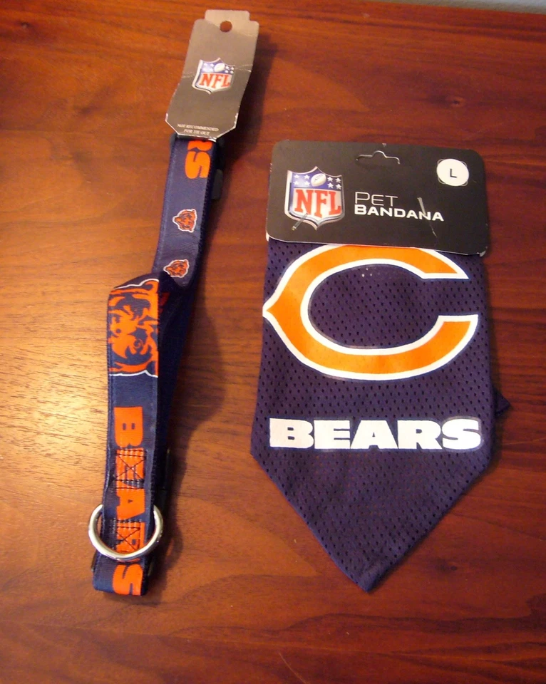 NEW NFL Chicago Bears Jersey Bandana Collar New Dog Size Large Adjustable Nylon - Image 1 of 1