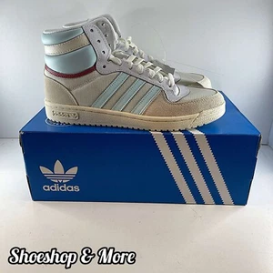 ✅ BNIB Adidas Top Ten High GV6626 UK 8.5 US 9 EU 42 2/3 White Blue Suede 🏀 📦 - Picture 1 of 5