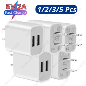 For iPhone Android Samsung Dual USB Port Power Adapter Block Fast Charger 5V2A - Picture 1 of 10