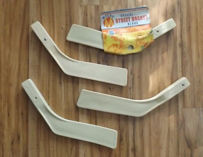 LOT OF 4 ORIGINAL MYLEC 1970'S RIGHT HANDED  STREET HOCKEY BLADES (UNUSED) - Image 1 of 4