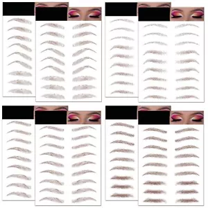 Eyebrow Tattoo Stickers 78 Pairs 8 Sheets Eyebrow Temporary Tattoo Peel Off S... - Picture 1 of 7