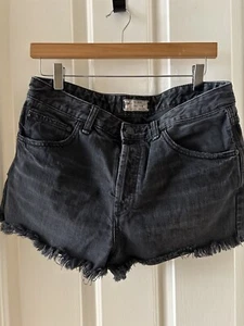 Free People Cutoffs Shorts Womens Jeans Denim Black Button Fly 29 - Imagen 1 de 3