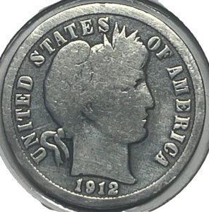 1912 BARBER DIME NICELY CIRCULATED E306 - Picture 1 of 2