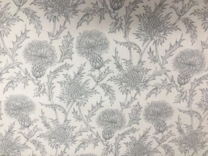 Persiana de cortina de tela de algodón Star Thistle Toile marfil/gris - Imagen 1 de 6