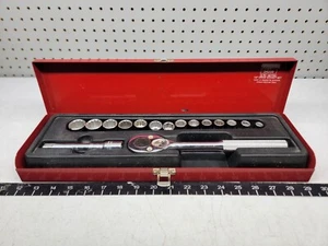 Proto 54208, 16pc Metric 1/2" Drive Metric Socket Set In Metal Case b-x - Picture 1 of 12