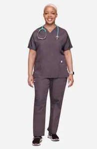 Unisex Scrub Set, Pewter - Picture 1 of 4