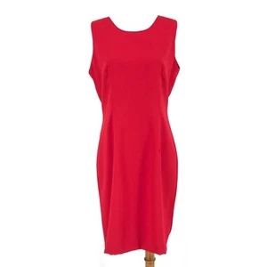 VINTAGE John Roberts Womens Dress 8 Red Sleeveless Sheath Zipper Lined USA - Picture 1 of 20