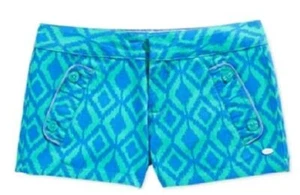 Tommy Hilfiger Girls' Ikat-Print Shorts , Green/Blue Lagoon , Size 16 - Picture 1 of 1