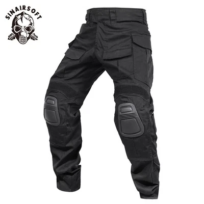 Tactical G3 Combat Trousers w/ Knee Pads Airsoft Gen3 Camoflage Army Pants Black - Image 1 of 4