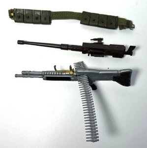 VINTAGE ACTION MAN : MEDIUM MACHINE GUNS SOLD AS SEEN & AMMO BELT - Picture 1 of 7