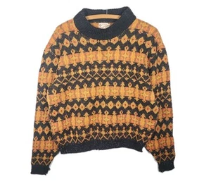 Vtg 1960s Grand Slam Munsingwear Intarsia Sweater Wool Mens M Worn Punk PinkFuzz - Picture 1 of 18