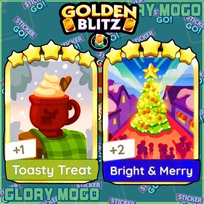 Toasty Treat + Bright & Merry: pegatinas Golden Blitz_Pegatina Mono_Poly_Go Foto 1 de 3