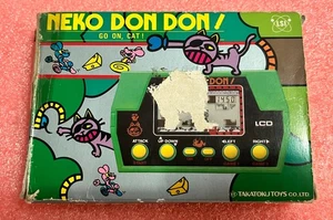 Jeu LCD Vintage 1984 NEKO DON DON Takatoku Toys Japon Complet Fonctionnel Rare - Imagen 1 de 15
