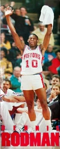 VTG 1990 DETROIT PISTONS Dennis Rodman BAD BOYS Door Size Costacos Poster NEW🔥 - Picture 1 of 3
